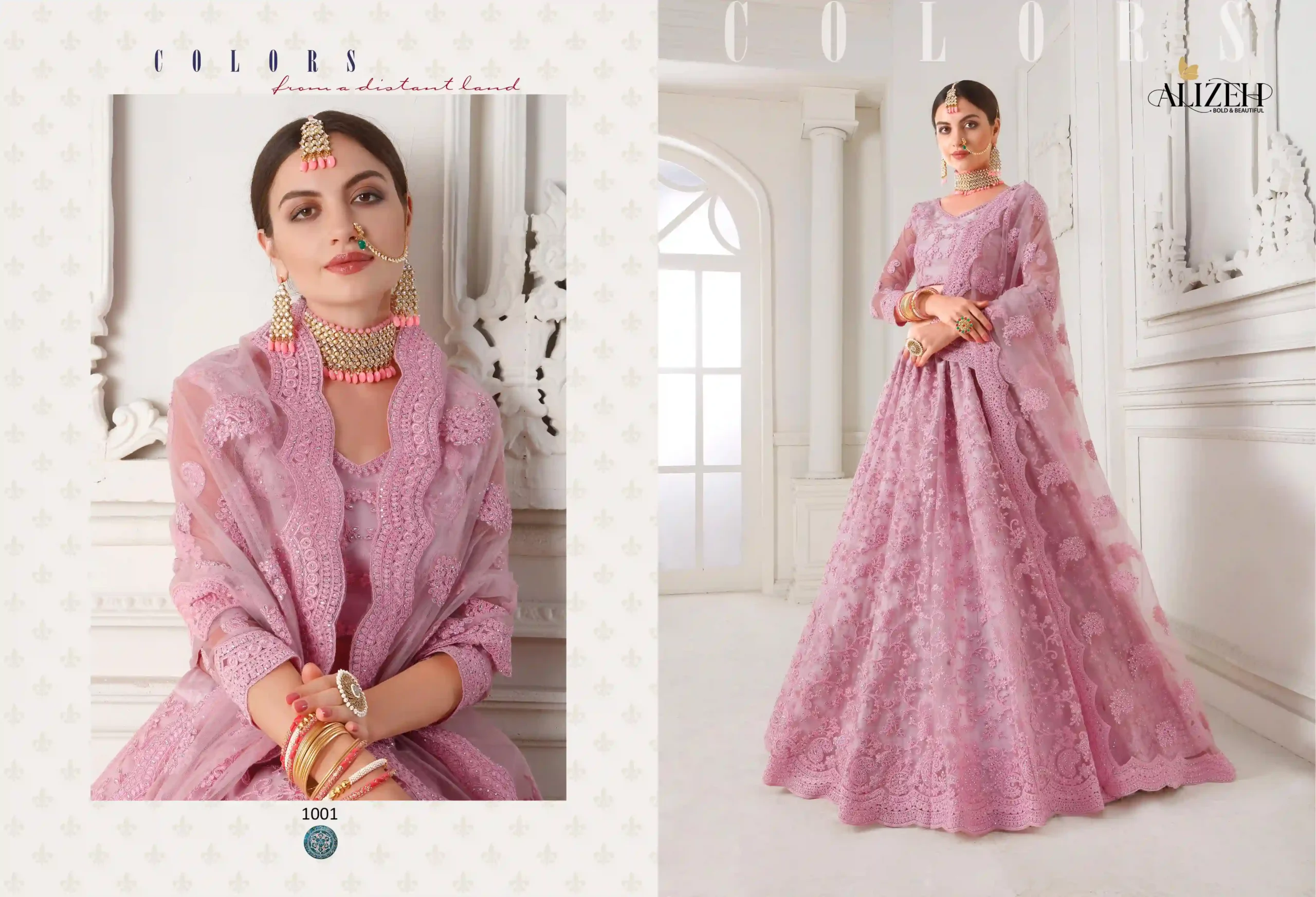Alizeh Bridal Heritage 1001 Hit Design Colours Butterfly Net Wholesale Lehenga Catalog — Wholesale Lehenga, Alizeh wholesale from Surat — view 4